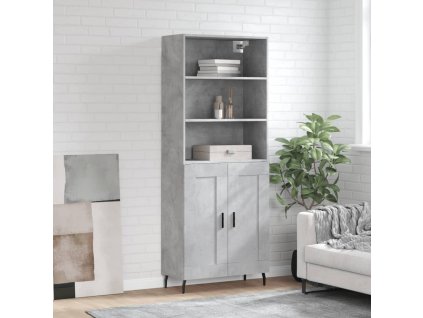 Skříň highboard betonově šedá 69,5x34x180 cm kompozitní dřevo 3189977