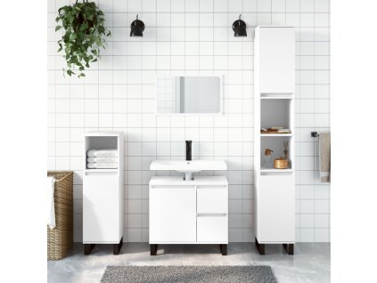 3dílný set koupelnového nábytku bílý kompozitní dřevo 3190229