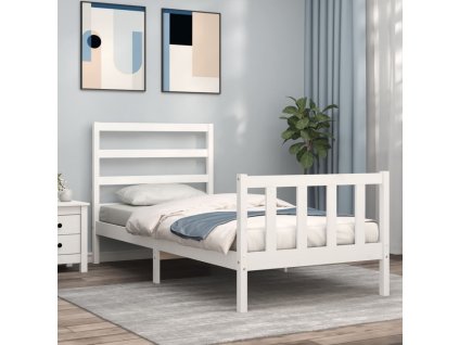 Postel bez matrace bílá 90 x 190 cm masivní borovice 3191872