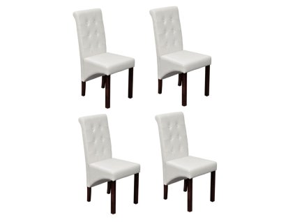 Jídelní židle 4 ks bílé umělá kůže 160315