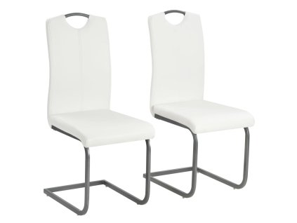 Konzolové jídelní židle 2 ks bílé umělá kůže 246195