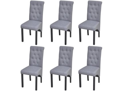 Jídelní židle 6 ks světle šedé textil 272246