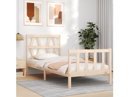 Rám postele s čelem Single masivní dřevo 3192456