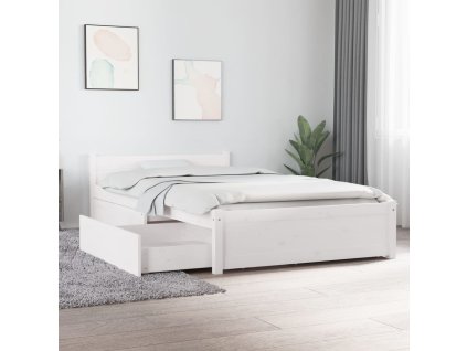 Rám postele se zásuvkami bílý 100 x 200 cm 3103489