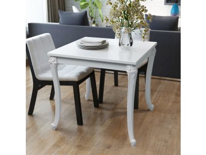 Jídelní stůl 80x80x76 cm vysoký lesk bílý 243382