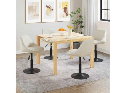 Otočné jídelní židle 4 ks krémové samet 3088790