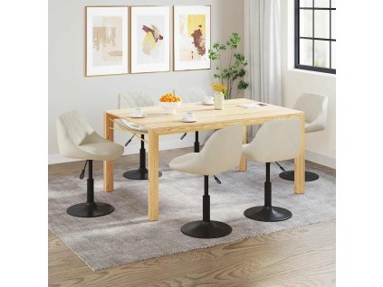 Otočné jídelní židle 6 ks krémové samet 3088801