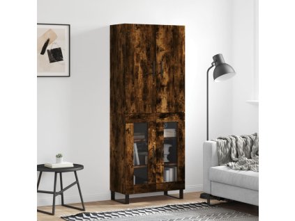 Skříň highboard kouřový dub 69,5 x 34 x 180 cm kompozitní dřevo 3195760
