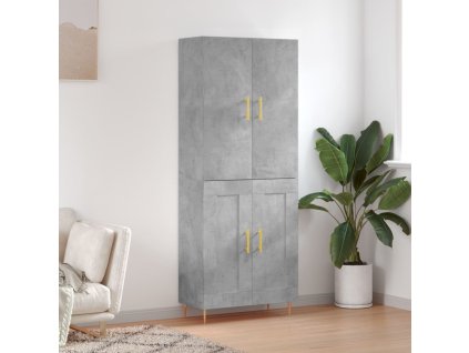 Skříň highboard betonově šedá 69,5x34x180 cm kompozitní dřevo 3195783