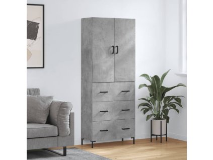 Skříň highboard betonově šedá 69,5x34x180 cm kompozitní dřevo 3195847