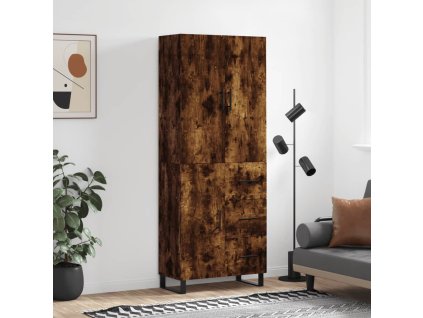 Skříň highboard kouřový dub 69,5 x 34 x 180 cm kompozitní dřevo 3195928
