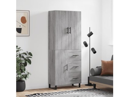Skříň highboard šedá sonoma 69,5 x 34 x 180 cm kompozitní dřevo 3195929