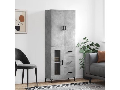 Skříň highboard betonově šedá 69,5x34x180 cm kompozitní dřevo 3195959