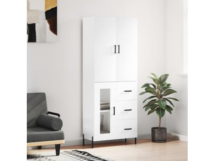 Skříň highboard bílá 69,5 x 34 x 180 cm kompozitní dřevo 3195963