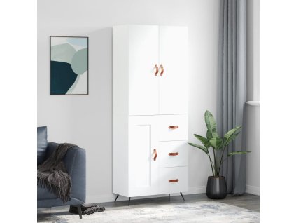 Skříň highboard bílá 69,5 x 34 x 180 cm kompozitní dřevo 3195987