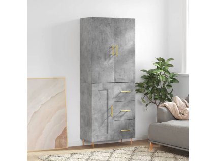 Skříň highboard betonově šedá 69,5x34x180 cm kompozitní dřevo 3196007