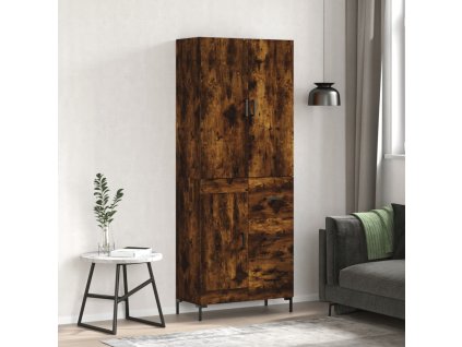 Skříň highboard kouřový dub 69,5 x 34 x 180 cm kompozitní dřevo 3196016