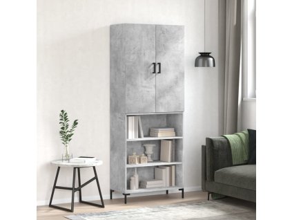 Skříň highboard betonově šedá 69,5x34x180 cm kompozitní dřevo 3196071