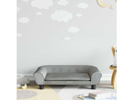 Dětská pohovka světle šedá 70 x 45 x 26 cm samet 3196401