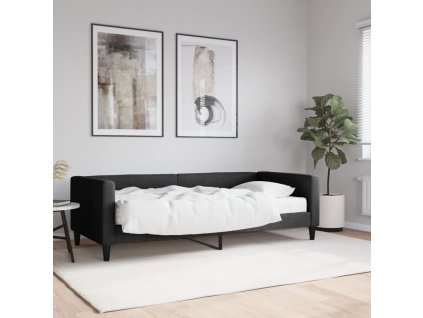 Válenda s matrací černá 90 x 190 cm textil 3196572