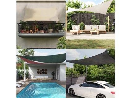 Stínící plachta 160 g/m² černá 4,5 x 4,5 m HDPE 311717