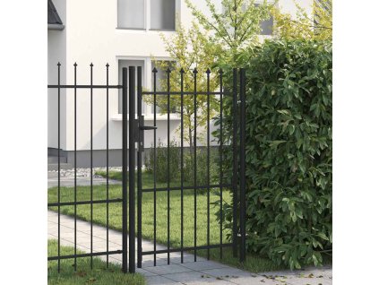 Zahradní branka s hroty ocelová 1 x 1,5 m černá 146034