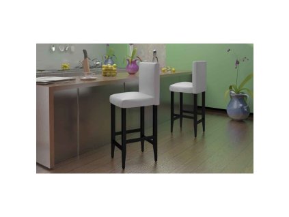 Barové stoličky 4 ks bílé umělá kůže 160719