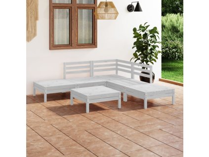 6dílná zahradní sedací souprava masivní borovice bílá 3082643
