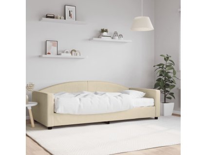 Válenda s matrací krémová 90 x 200 cm textil 3197174