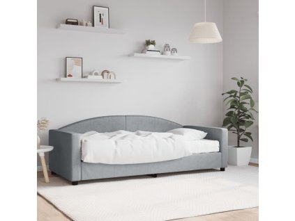 Válenda s matrací světle šedá 90 x 190 cm textil 3197180