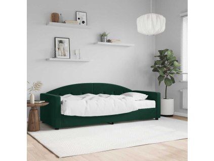 Válenda s matrací tmavě zelená 80 x 200 cm samet 3197272