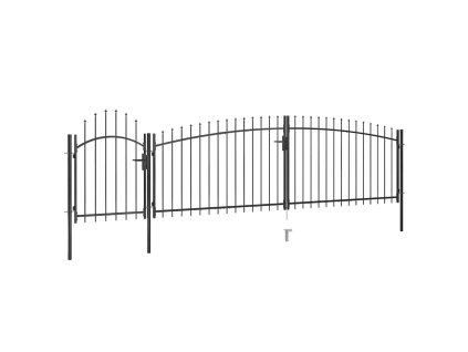 Zahradní plotová brána s hroty 5 x 1,75 m černá 146323