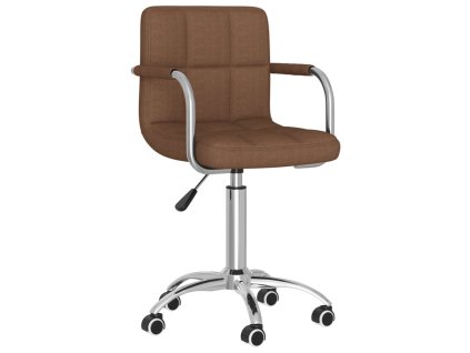 Otočná jídelní židle hnědá textil 3087972