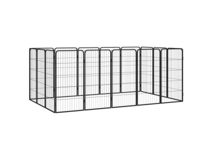 16panelová ohrádka pro psy černá 50 x 100 cm práškovaná ocel 3115960