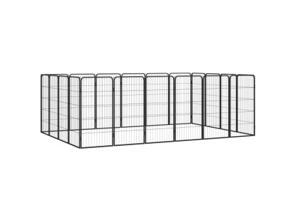20panelová ohrádka pro psy černá 50 x 100 cm práškovaná ocel 3115961