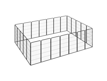 24panelová ohrádka pro psy černá 50 x 100 cm práškovaná ocel 3115962