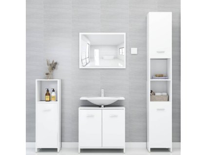 4dílná koupelnová sestava bílá kompozitní dřevo 3056880