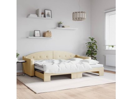 Válenda s přistýlkou krémová 80 x 200 cm textil 3197529