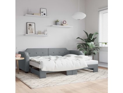 Válenda s přistýlkou světle šedá 100 x 200 cm textil 3197639