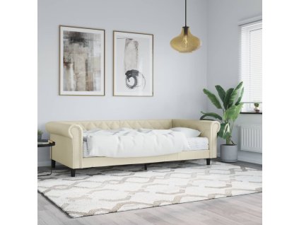 Válenda s matrací krémová 90 x 200 cm umělá kůže 3197721