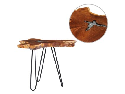 Konferenční stolek 70 x 45 cm masivní teak a polyresin 281651
