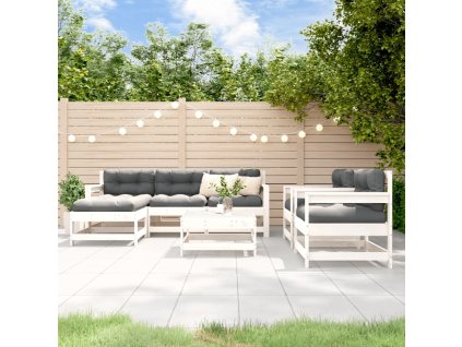 7dílná zahradní sedací souprava bílá masivní borovice 3186250