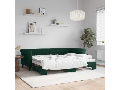 Válenda s přistýlkou tmavě zelená 80 x 200 cm samet 3197766