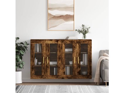 Nástěnné skříňky 2 ks kouřový dub kompozitní dřevo 3197934