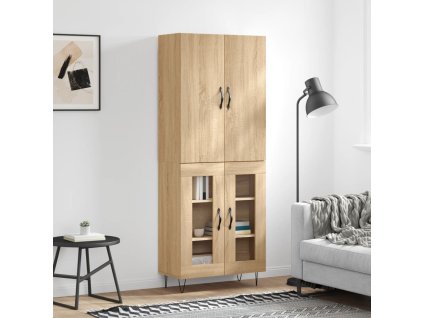 Skříň highboard dub sonoma 69,5 x 34 x 180 cm kompozitní dřevo 3198068