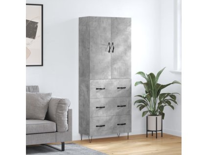 Skříň highboard betonově šedá 69,5x34x180 cm kompozitní dřevo 3198085