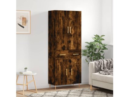 Skříň highboard kouřový dub 69,5 x 34 x 180 cm kompozitní dřevo 3198142