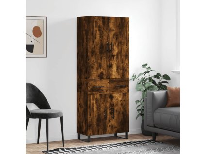 Skříň highboard kouřový dub 69,5 x 34 x 180 cm kompozitní dřevo 3198174