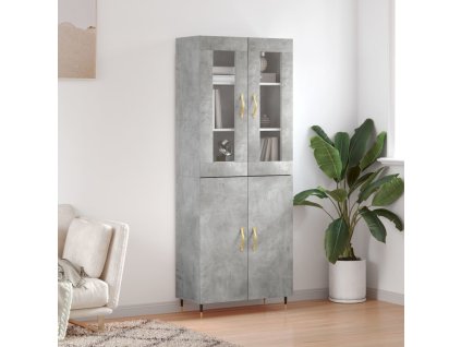 Skříň highboard betonově šedá 69,5x34x180 cm kompozitní dřevo 3198197