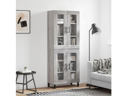 Skříň highboard šedá sonoma 69,5 x 34 x 180 cm kompozitní dřevo 3198303